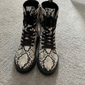 Steve Madden snake skin boots.